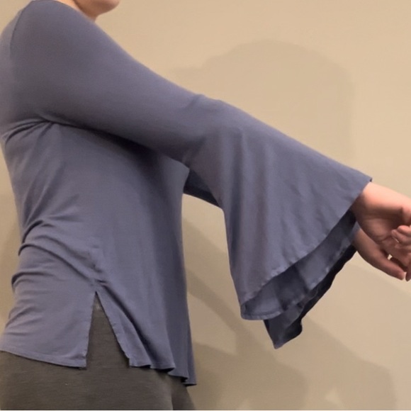 Powder Blue Bell Sleeve Shirt - Picture 3 of 3